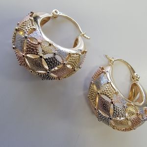 18k gold plated hoops multi color